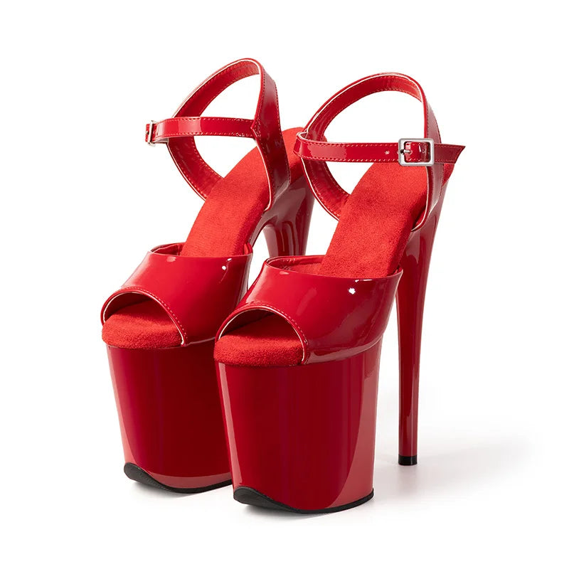 8-inch Sexy Super High Heels Transparent Crystal Wedding Pole Dance Shoes 20CM Stiletto Waterproof Platform Sandals Summer