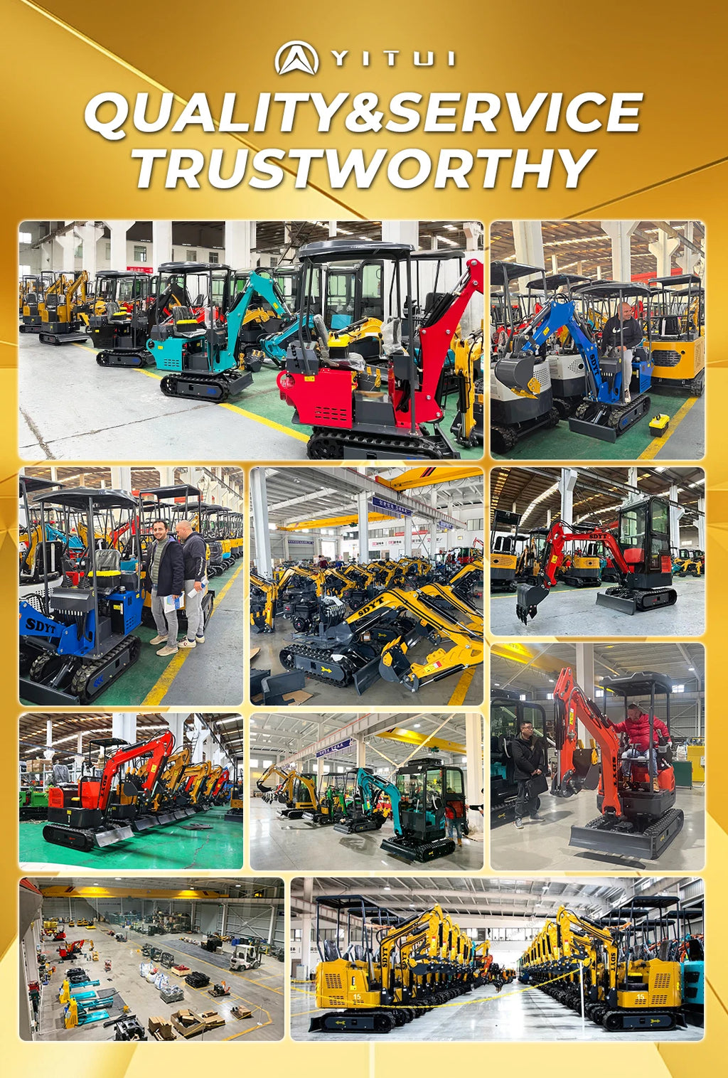 YITUI Mini Excavator - 1.2 Ton - Kubota/Briggs/KOOP