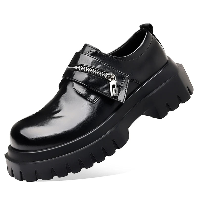 Men's British Style Derby Slip-On Thick Sole - Business Casual EU 38-44