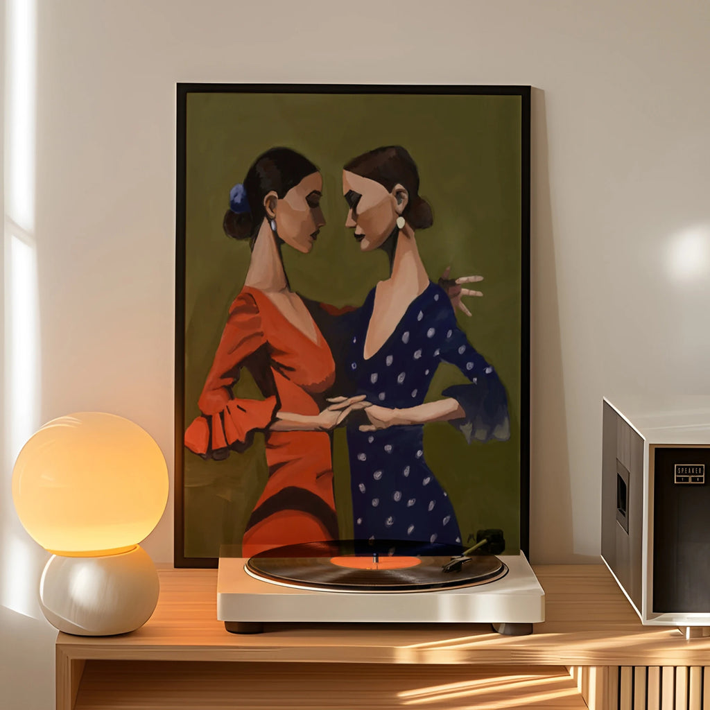 Spanish Dance Wall Art - colorful canvas - retro decor