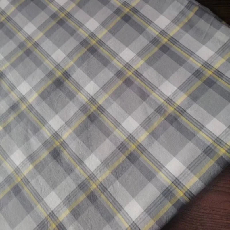 WASHED COTTON PLAID FABRIC - 100% Cotton, 270g/m - Soft Rooms