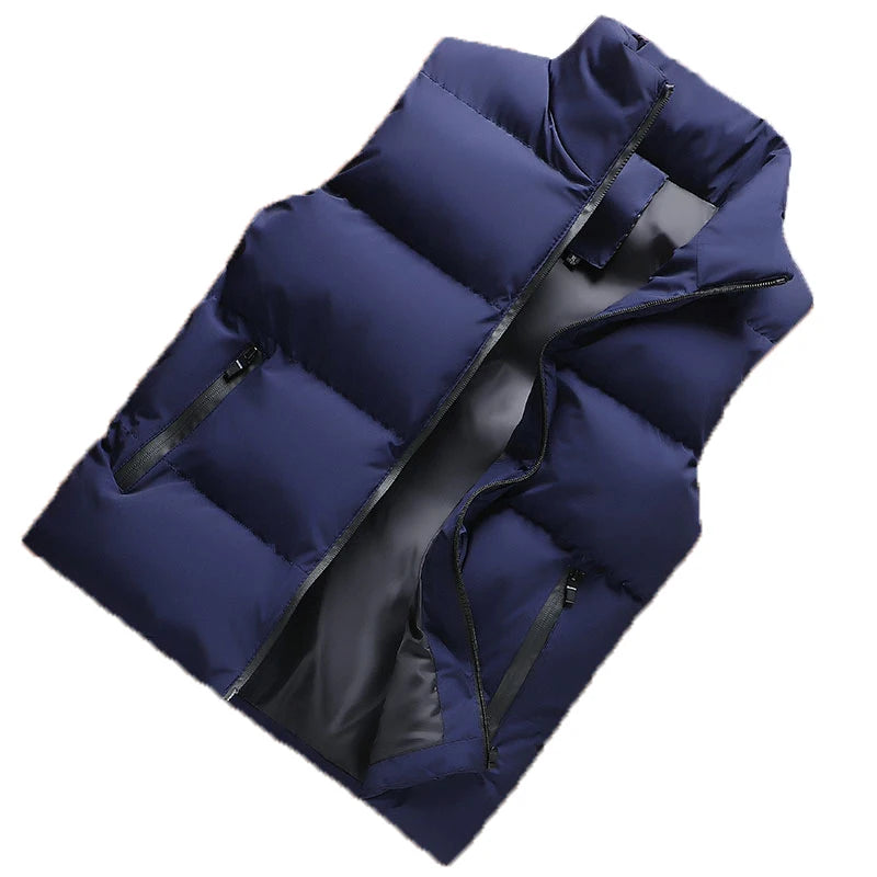 COLD FRONT - Men's Windproof Puffer Vest - Thick Cotton Sleeveless Winter Jacket