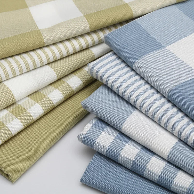 PLAID COTTON LINEN FABRIC - Yarn-Dyed Weave, 26 Colors - Warm Rooms