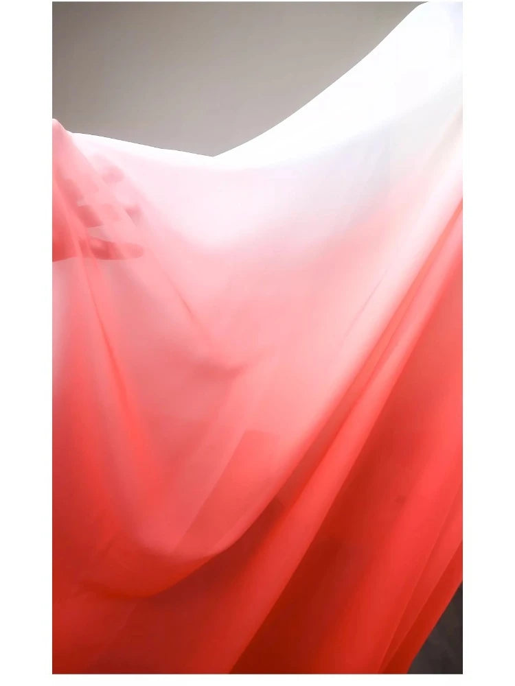 GRADIENT CHIFFON FABRIC - Semi-Sheer Polyester, 110g/m, 146cm Wide - Soft Light