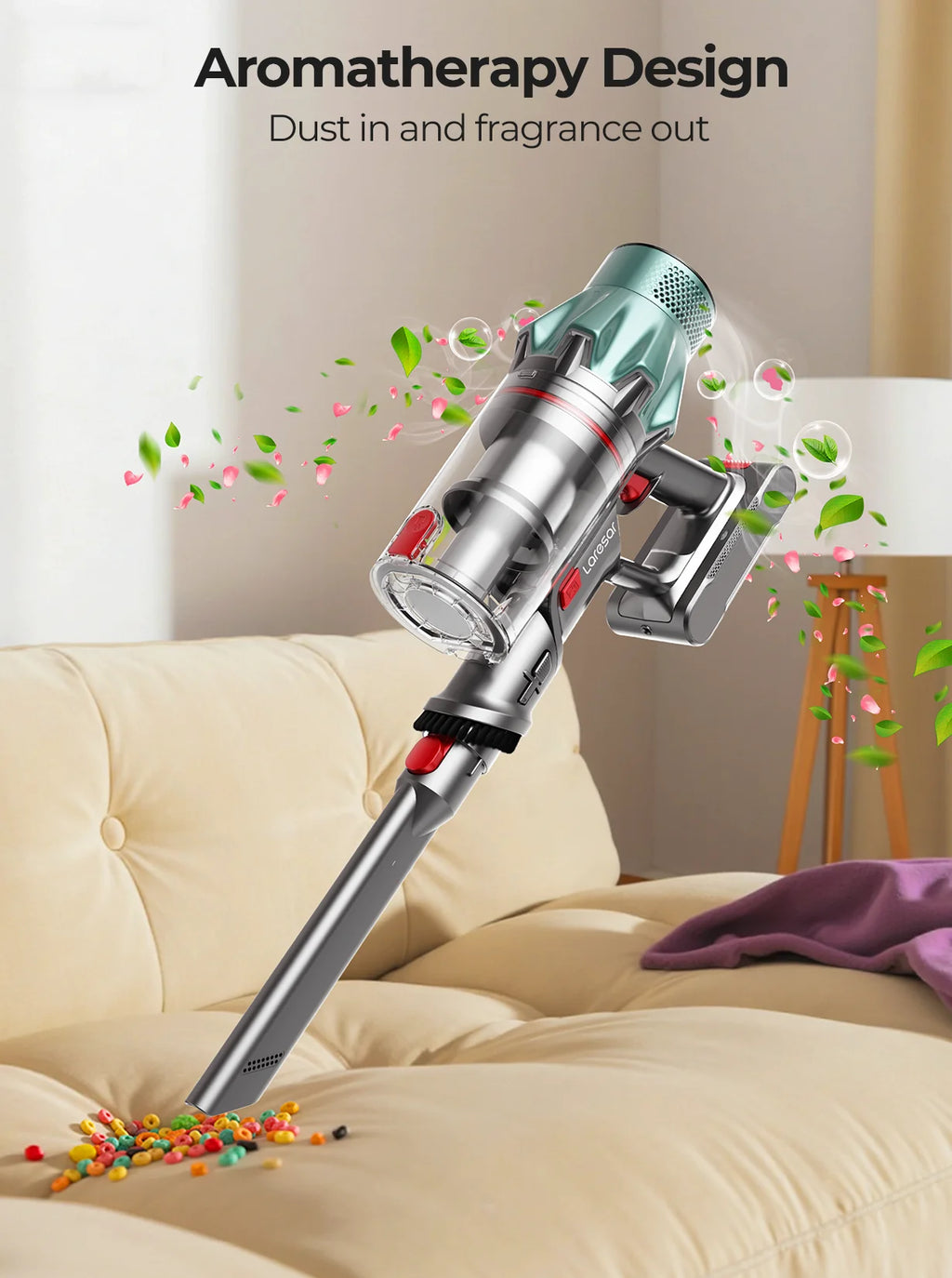 Laresar V7 PRO 600W 65000PA Cordless Vacuum Cleaner Handheld Home Appliance Aromatherapy Function Long Hose Sofa Suction 2026 NEW