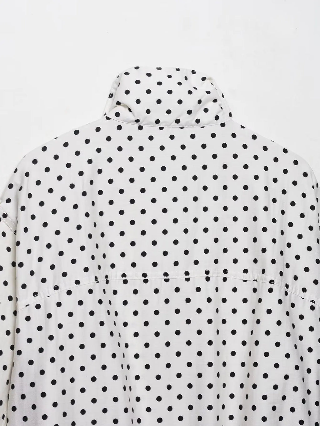 HH Woman Autumn Long Sleeves Turtleneck Zipper With Pockets Drawstring Casual Coats Women Fashion Polka Dot Printed Jacket