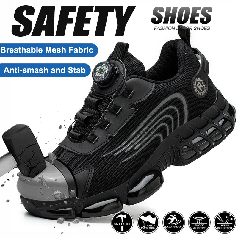 SAFETY WORK BOOTS - Men's Steel Toe Anti-Puncture Slip-On Shoes - Tough All Day, Every Day