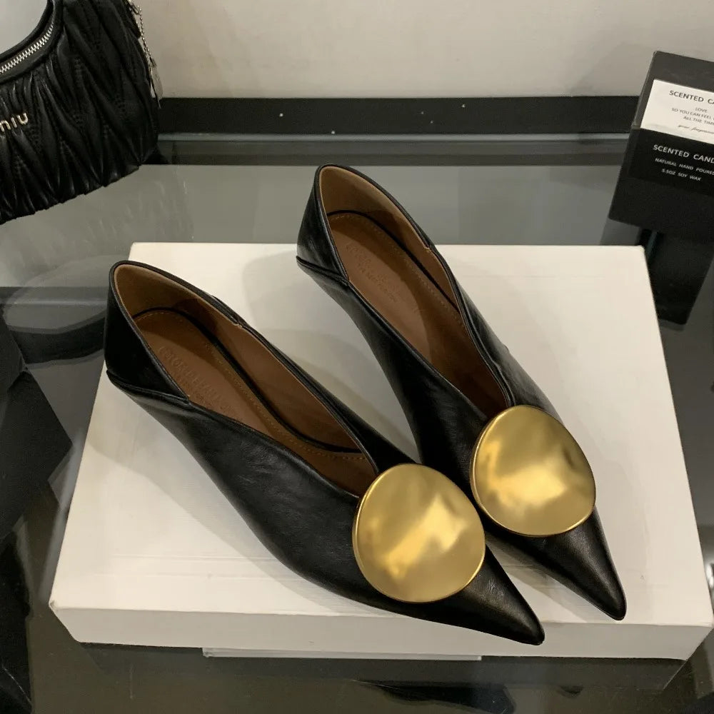 Pointed Toe Pumps – Low Heel Slip-On Platform