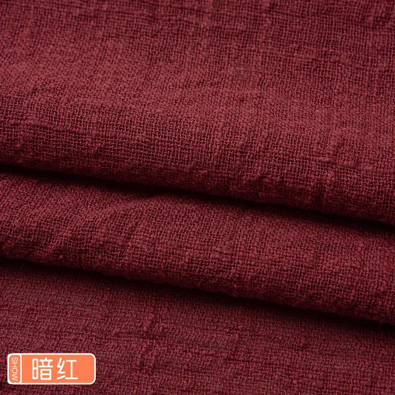 Soft Thin Linen Cotton Fabric Solid Color Organic Material Pure Natural Flax For Sewing Handmade Clothes Patchwork Fabric