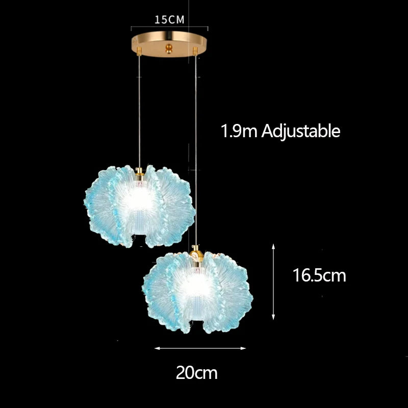 Acrylic Flower Pendant Light – French Cream, 1/2/3 Heads