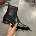 CHELSEA RETRO - Genuine Leather Ankle Boots Men - Pointed Toe, Side Zip, British Style