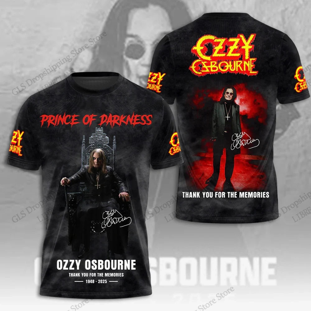 Men's T-shirt Rock Band Ozzy Osbourne 3D Print T-shirt Tops Women's Large Size Tops Tees Summer T-shirt Kids Clothes Album 2025 New