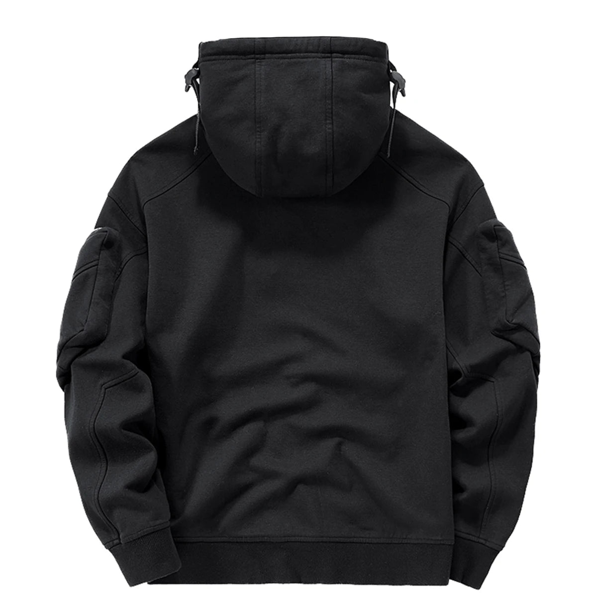 Men's Techwear Zip Up Hoodies Dark Souls Cyberpunk Sweatshirts High Neck Mask Windproof Pullovers Dark Black Cargo Tops