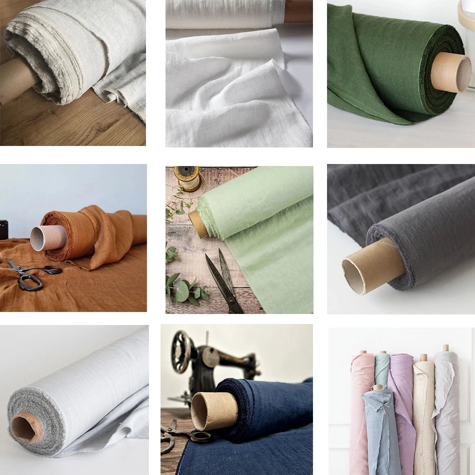 100% Linen Curtains for Window Living Room Rod Pocket Drapes Light Filtering Curtain for Kitchen Kids Room Bedroom