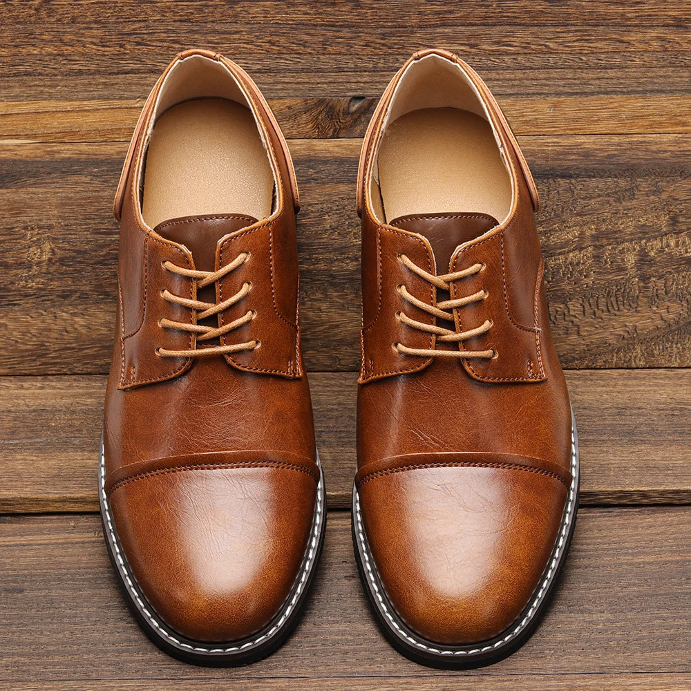 URBAN DERBY - Men's Casual Lace-Up Derby Shoes - Lightweight Faux Leather Dress Shoes, US Sizes 7-13