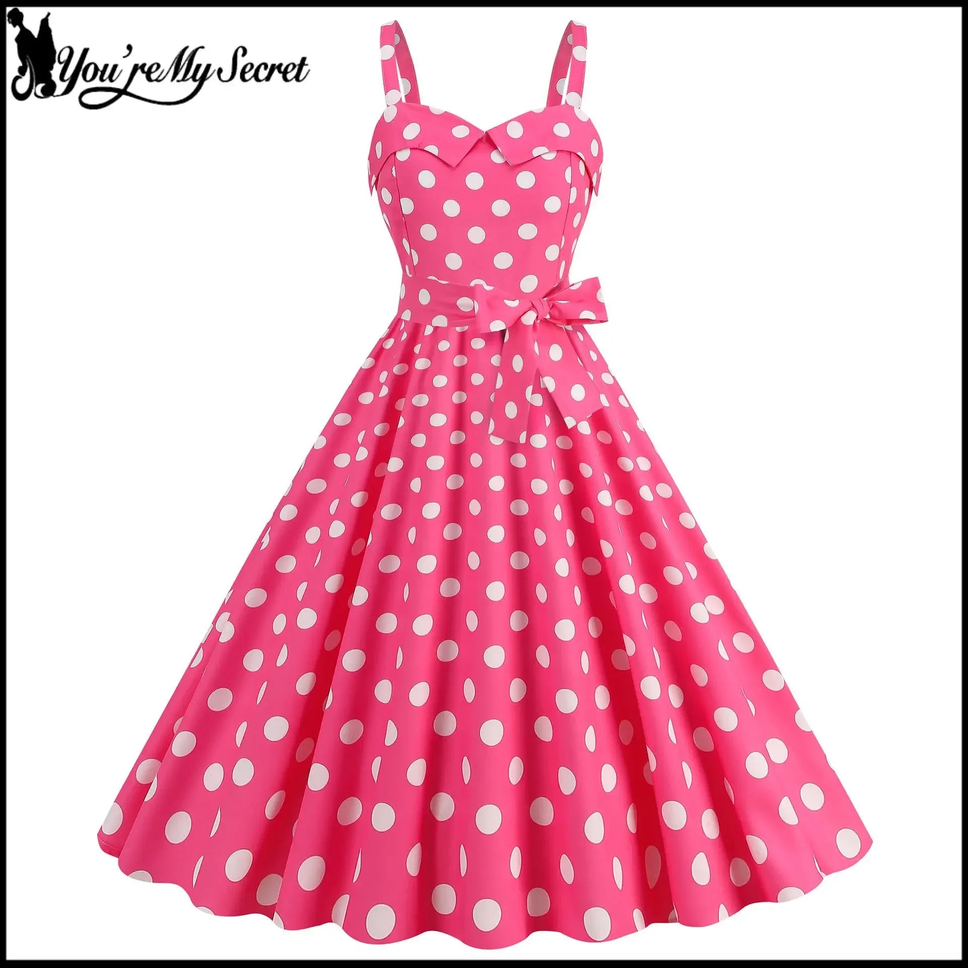 Vintage Classical Polo Dot Printed Dress Women's Sexy Sling Strap Wrap Chest Dress Valentine's Day Streetwear Spring Summer