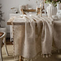 Tablecloth Rectangular Beige Table Cover with Tassel Dining Table Decoration European Tablecloths manteles de mesa rectangular