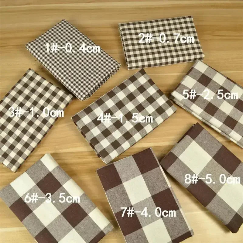 YARN-DYED COTTON PLAID FABRIC - Combed Weave, 145cm Wide - Warm Textures