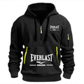 Men's Multi-Pocket Fleece Hoodie - Half-Zip Print - Sports Casual Pullover