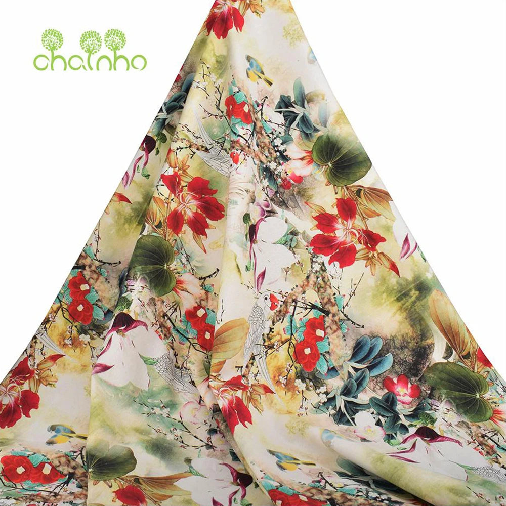 Chainho Printed Cotton Linen Fabric – 140cm Wide, 5 Patterns