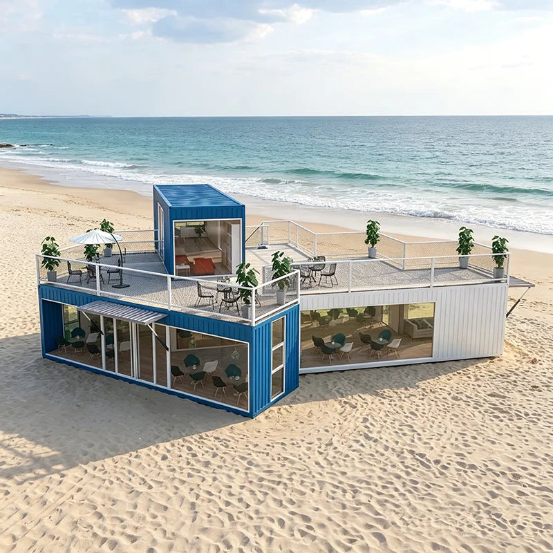 Folding Container House - Waterproof Insulated Steel Tiny Home Beach Office
