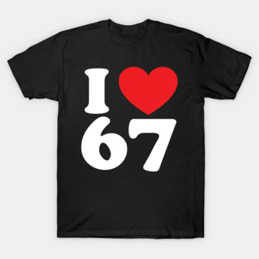 Six seven 67 meme T shirt for Men Women Hiphop Streetwear Short sleeve Tops 100% Cotton T-Shirt J1