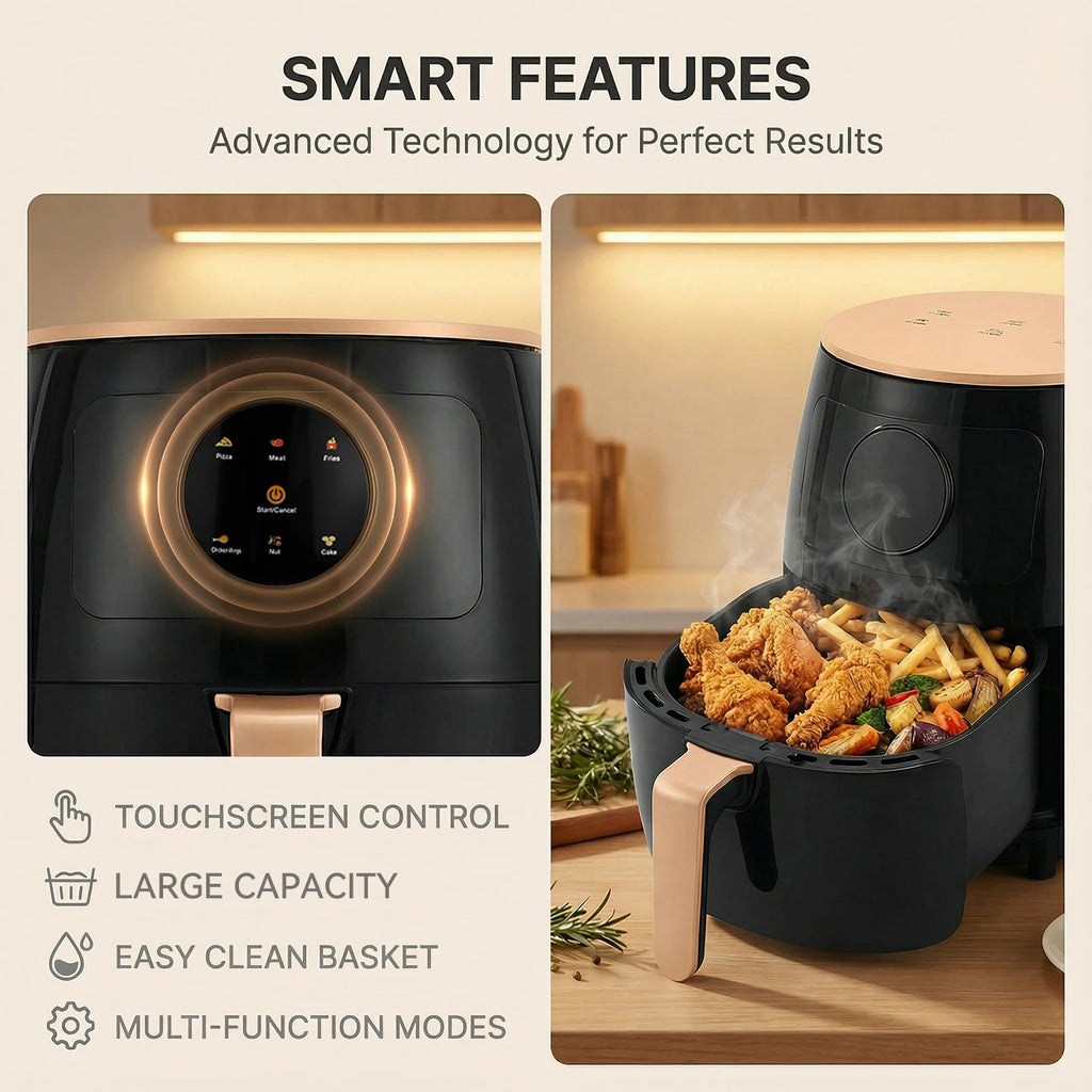 5L Air Fryer 1350W Oil-Free 200°C 60min 7 Presets