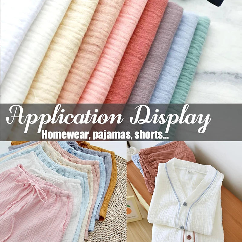 Double Gauze Cotton Muslin Fabric by the Meter for DIY Craft & Sewing Material Like Dress Towel Cheesecloth Table Runner Fabrics