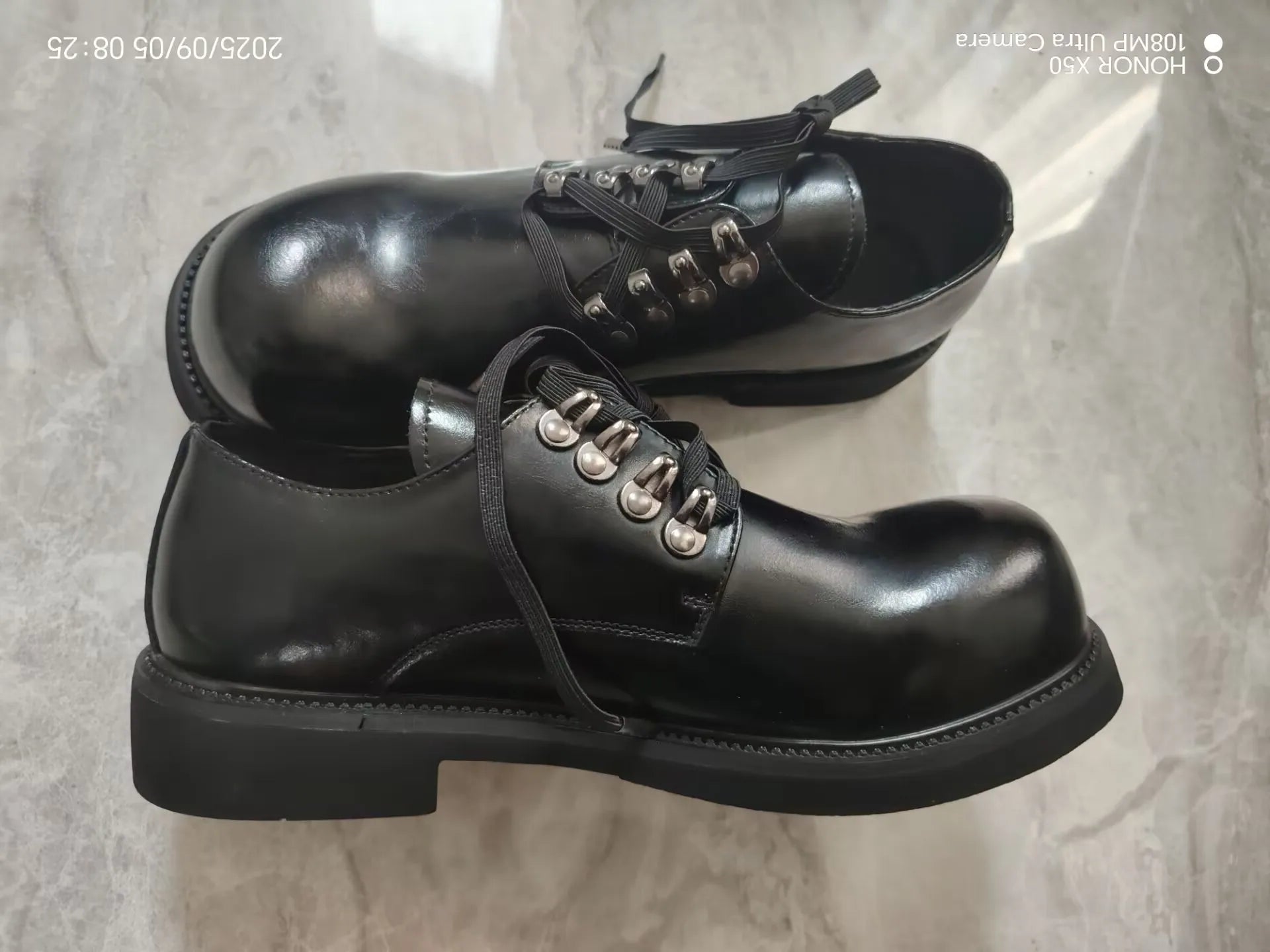 WASHED EDGE - Men's Hidden Height-Increase Washed Leather Derby Shoes - Waterproof Cowhide Lace-Up Casual Business