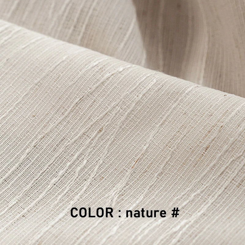 JACQUARD LINEN SHEER CURTAINS - Soft Voile Panel Custom Size - Natural & Airy