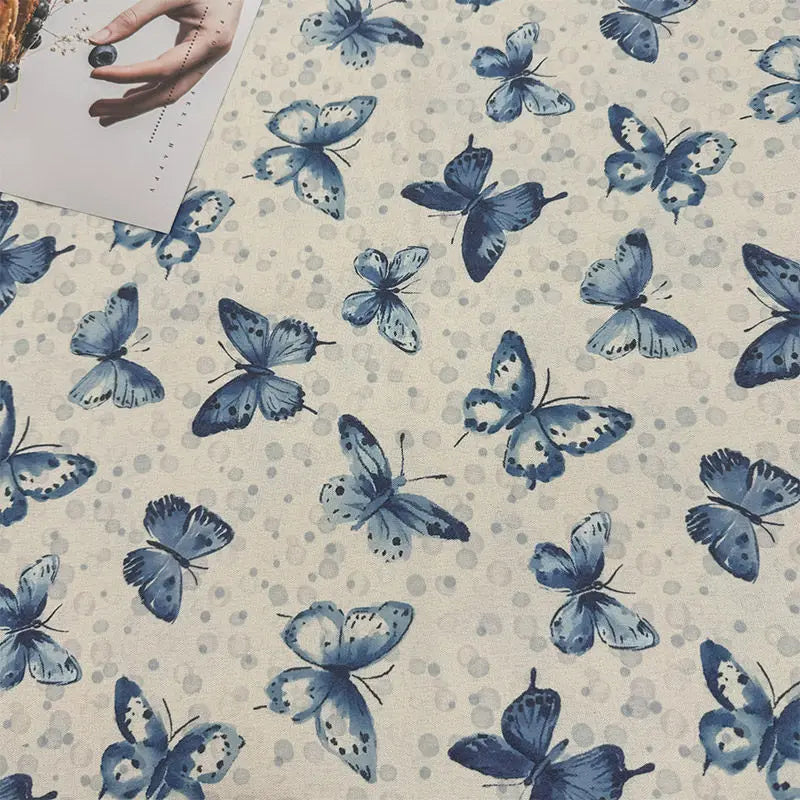 ORIENTAL PRINT COTTON LINEN FABRIC - Brocade Woven by the Meter - Bold & Breathable