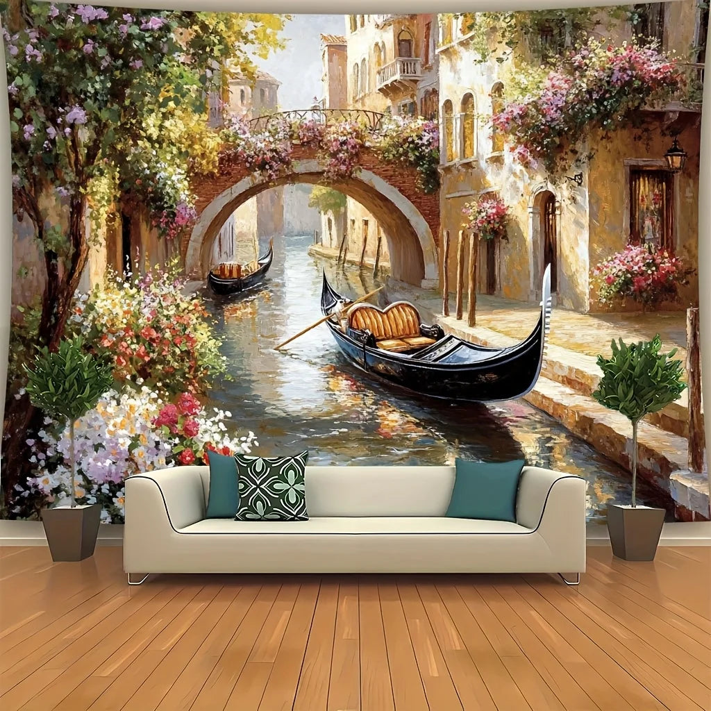 Venice Gondola Tapestry – Romantic Wall Hanging