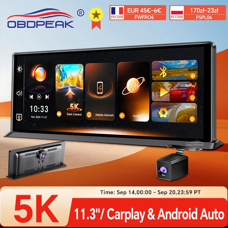 K8 Pro Dash Cam - 11.3-Inch Touchscreen - Connected Drive