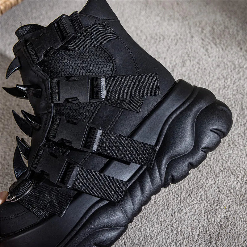 Rivet Heavy Metal Punk Ankle Boots – Wedge Platform