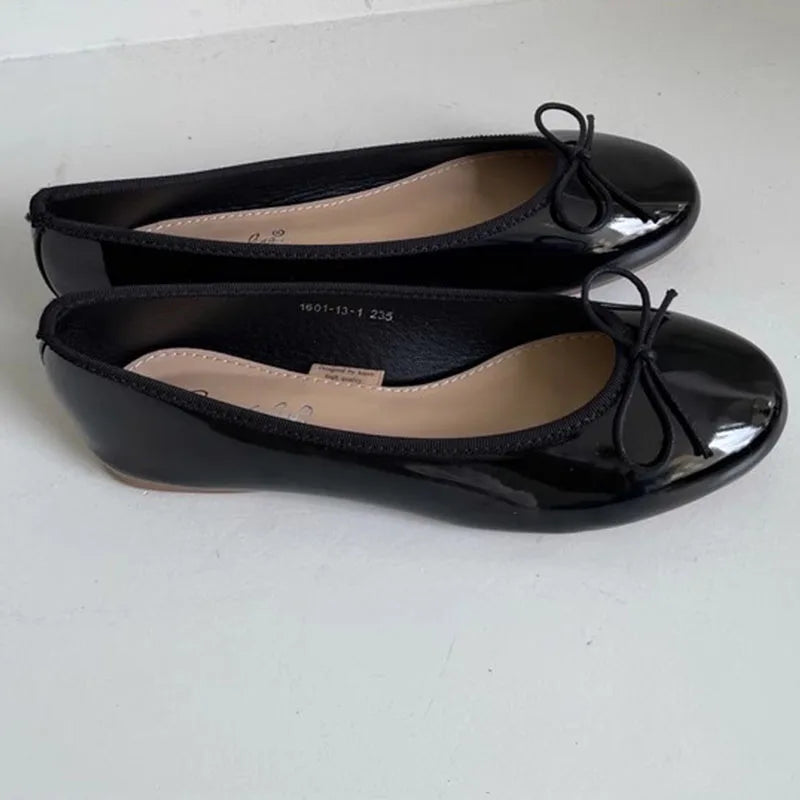 Shallow Women's Soft Round Toe Flats, Slides Footwear, Fashion Butterfly-Knot Women's Ballet Flats, Dance Shoes