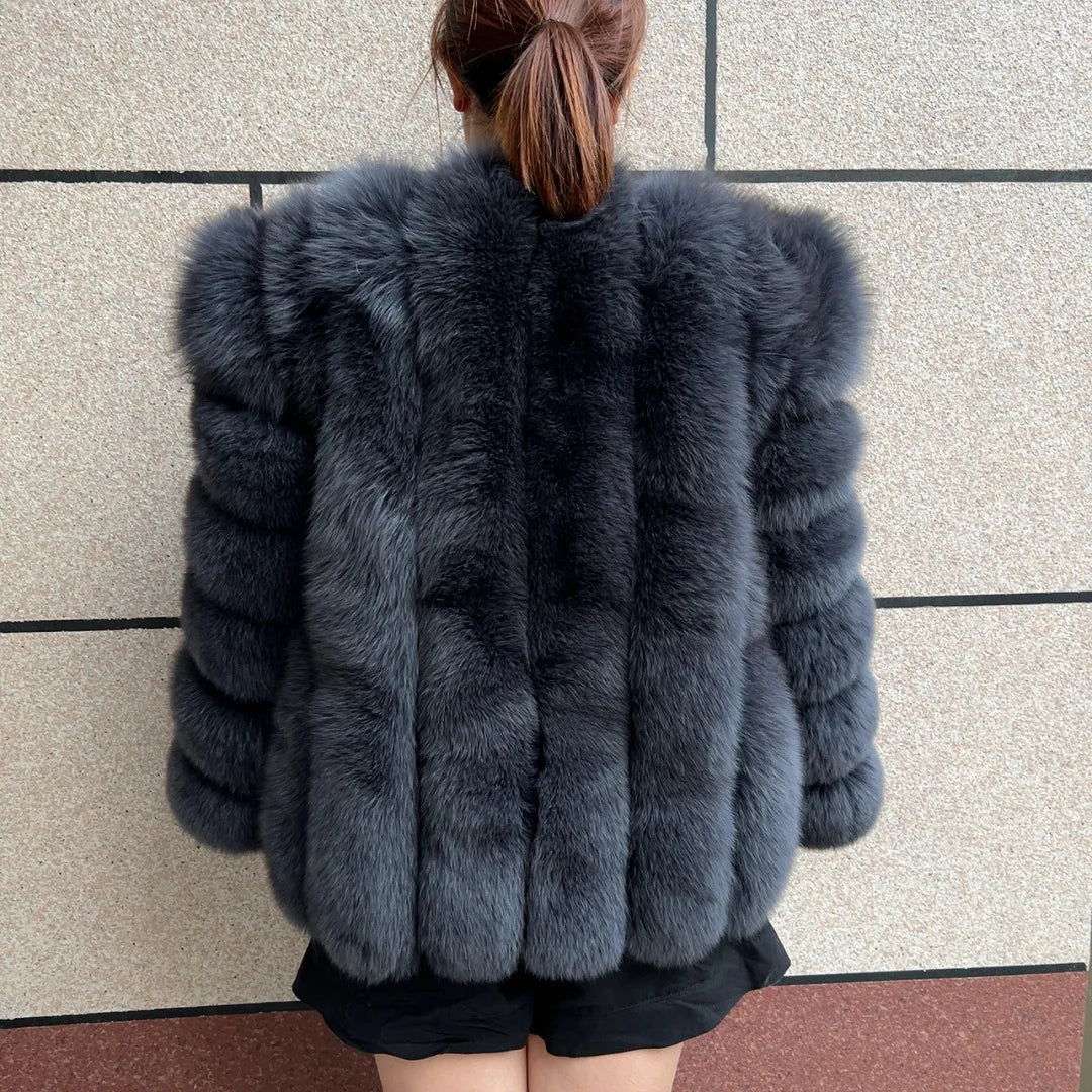Silver Sonata - Fur Jacket - Winter Elegance