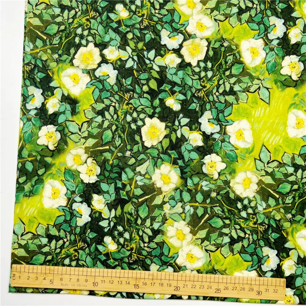 OIL PAINTING PRINT COTTON FABRIC - 105cm Wide, 20 Designs - Craft Canvas