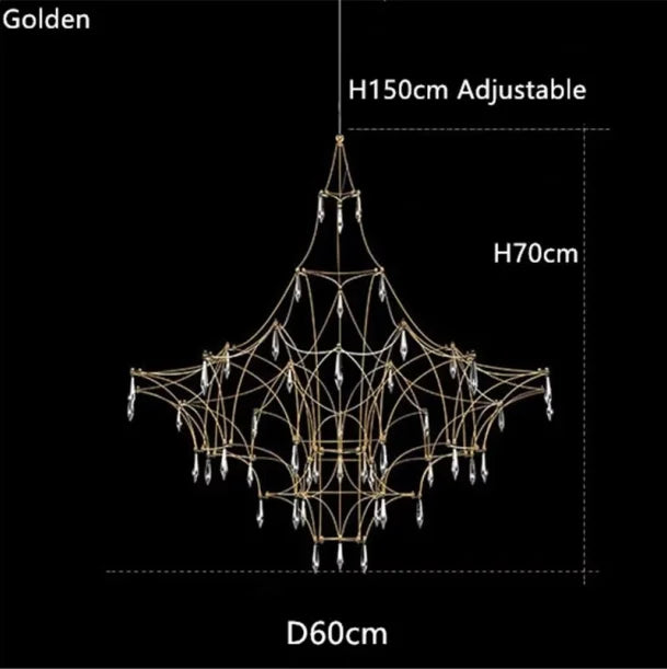 Starry Sky Pendant Light – Gold/Chrome, 40–120cm, Dimmable