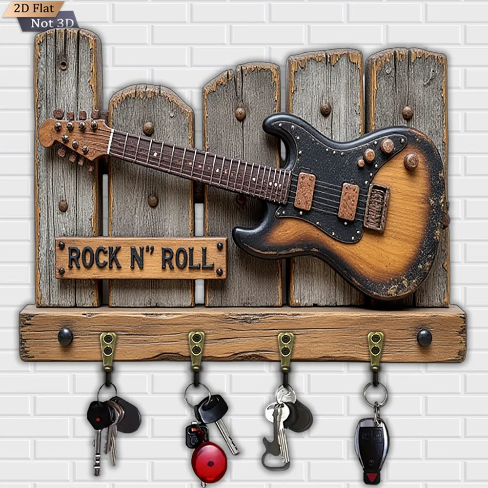 Guitar Key Holder - Wooden - Music Room