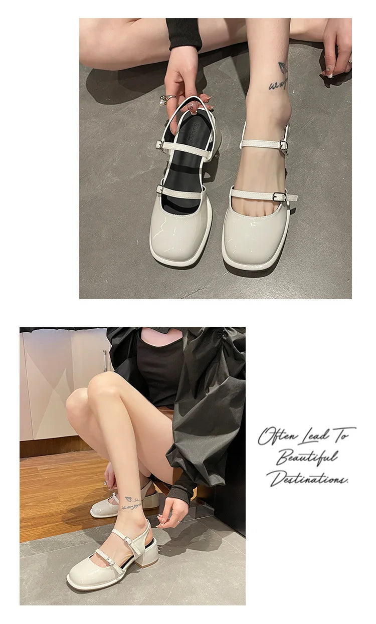 Summer new Mary Jane shoes Non-slip Outdoor beach flat Ladies Casual Hollow sandals Fashion versatile comfort Shoes Zapatos