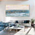 ABSTRACT SEA VIEW OIL PAINTING - Hand-Painted - Unframed Canvas