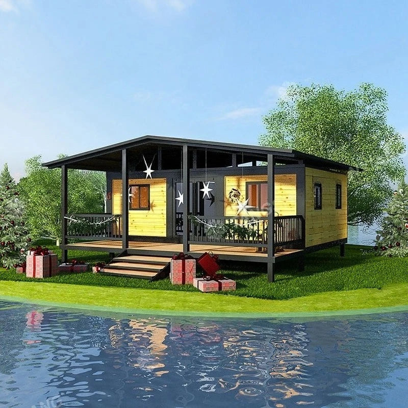 Wood Cladding Container House - Glass Cabin Forest Homestay Holiday Home