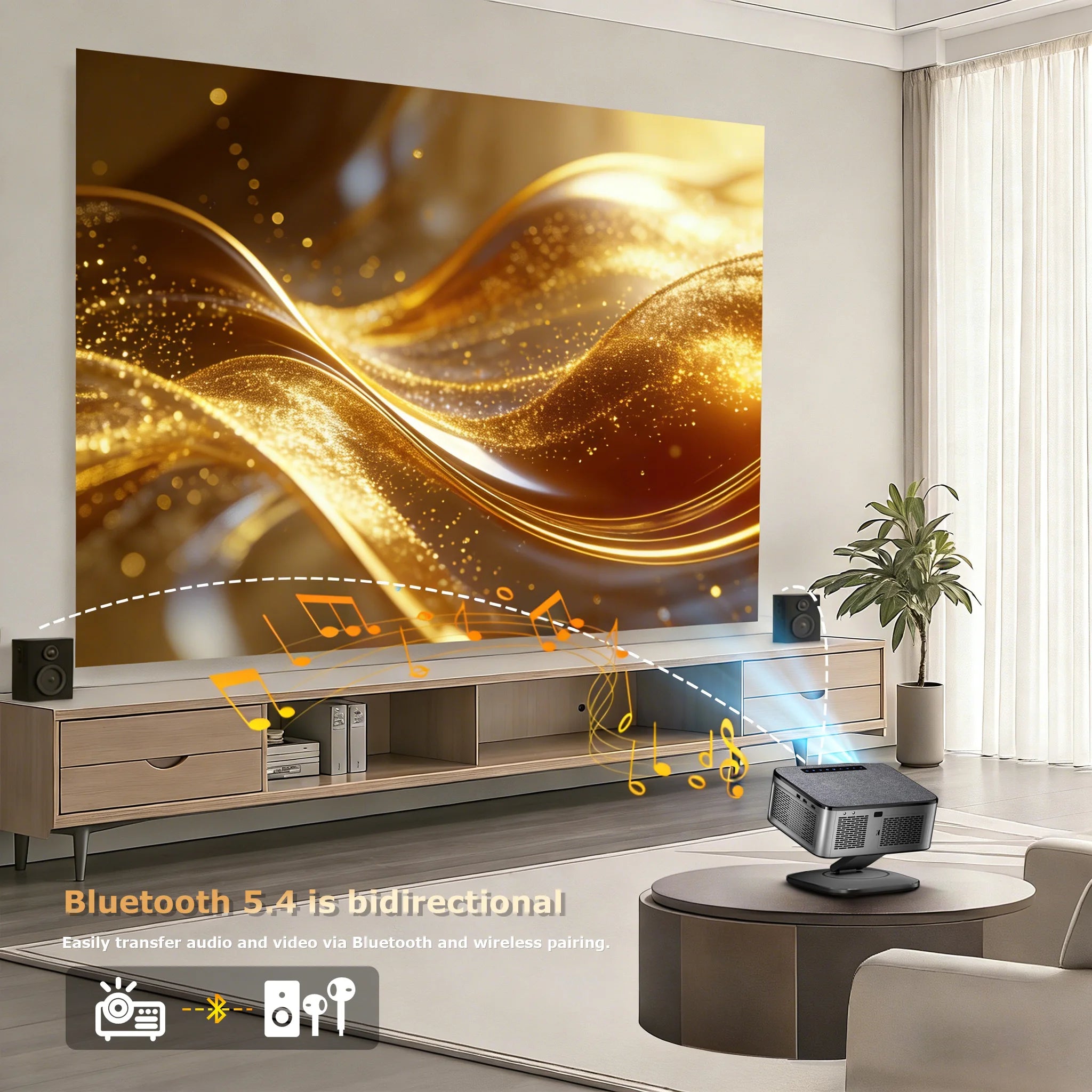 4K Home Cinema Projector Google TV 360° Rotation BT5.4