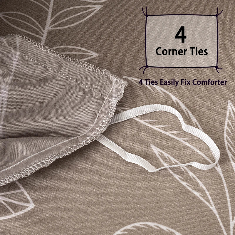 BOTANICAL SLEEP - Leaf Floral Duvet Cover Set - Soft, Skin-Friendly & Timeless