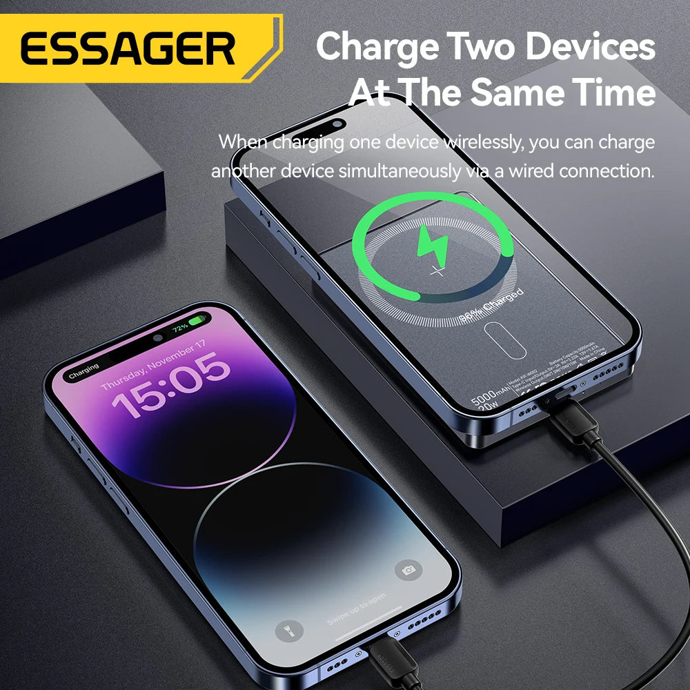 ESSAGER MAGNETIC POWER BANK - 20W, 5000mAh - Ultra-Slim Backup