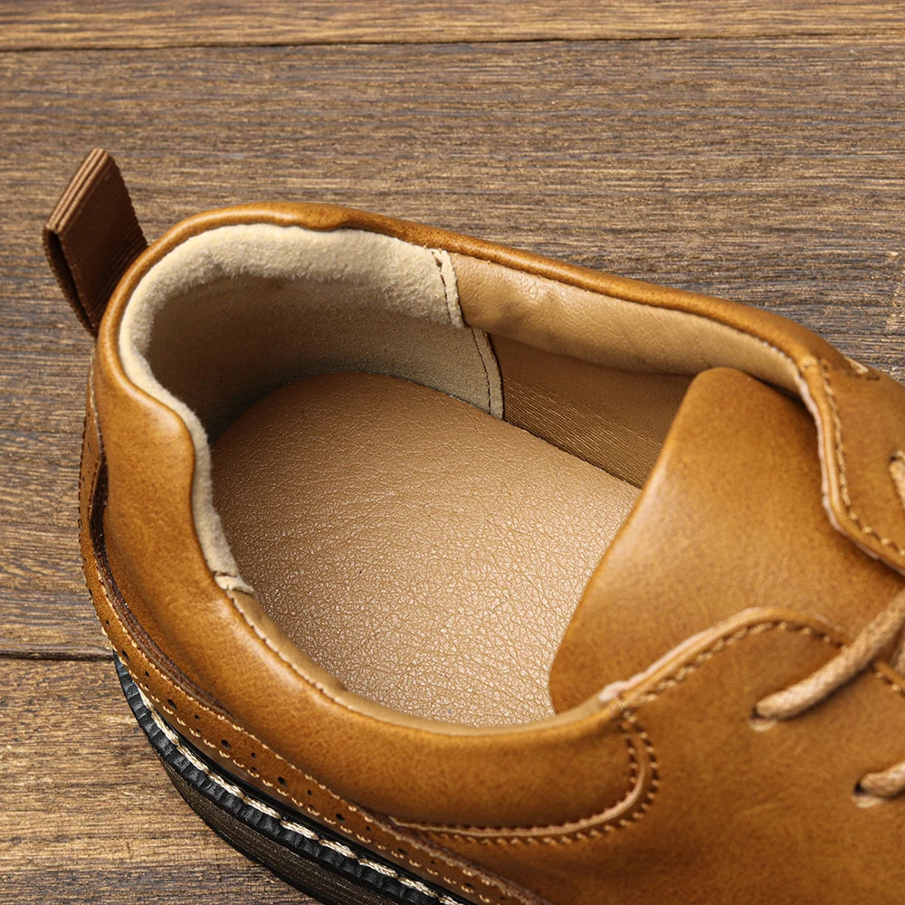 Men's Lace-Up Derby Shoes - Casual Faux Leather EU 40-46