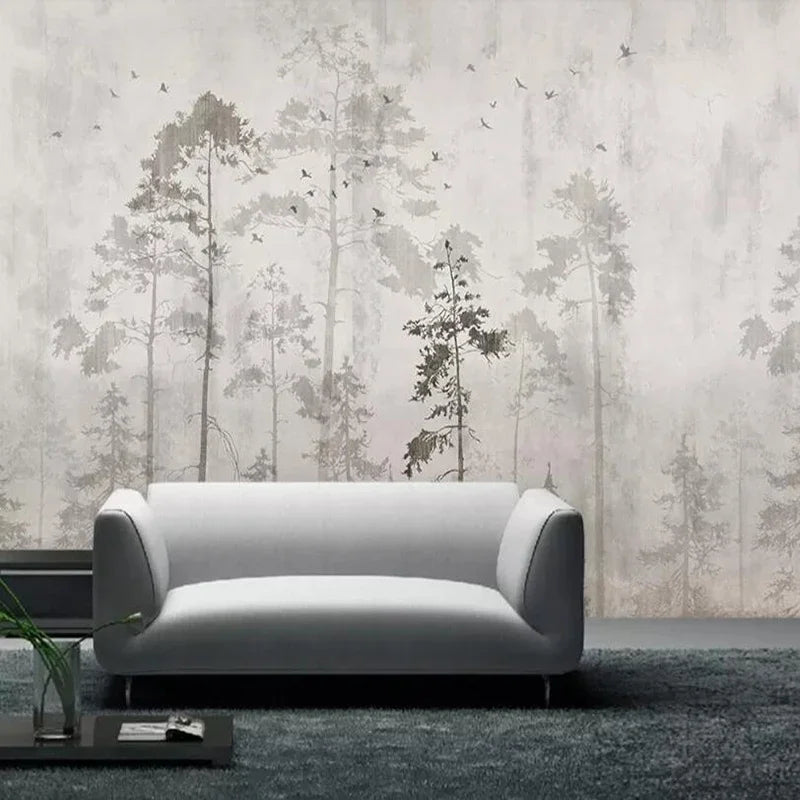 FOREST BIRD MURAL - Custom Wall Wallpaper - 3D Nature Decor