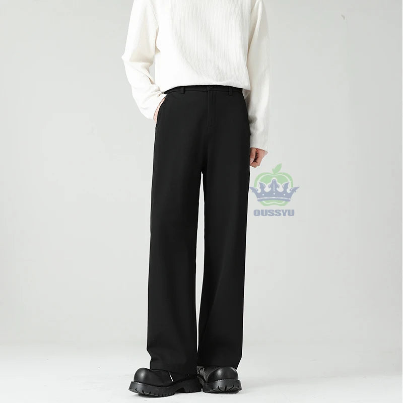 KOREAN BAGGY - Men's Baggy Elastic Waist Business Trousers Korean Style - 2 Colors, S–4XL