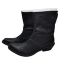 DARK WEST - Square Toe Faux Leather Ankle Boots - Street Edge Meets Western Soul
