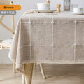 EMBROIDERED LINEN TASSEL TABLECLOTH - Handmade Cotton Linen Cover - Soft & Elegant